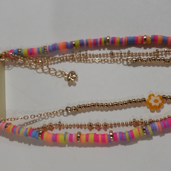 Boho Layered Beaded Bracelet  Colorful Disc Beads, Gold Accents, Butterfly Charm - Picture 6 of 9